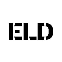 a black and white logo with the word eld